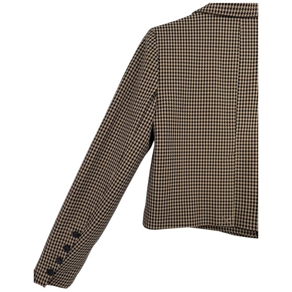 House of Harlow Houndstooth Cropped Double Breasted Blazer Size Small Preppy - Picture 10 of 13